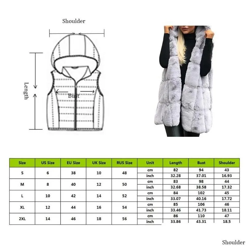 Women`S Vests Autumn Winter Womens Sleeveles Vest Hoodie Warm Double Thickening Faux Fur Work Female Jacket Outerwear Drop Delivery Ap Dhqky