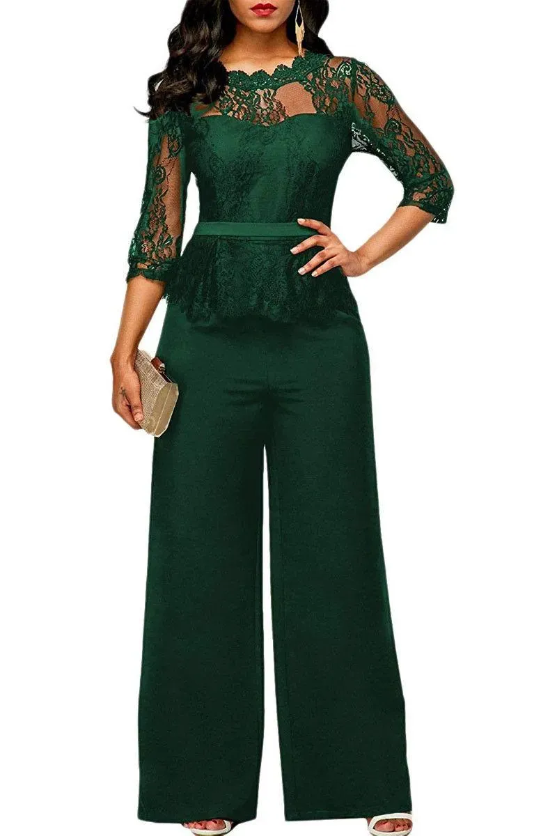 Women`s Jumpsuits & Rompers UK Womens 4 Colour Evening Party Playsuit Ladies Lace Long Jumpsuit Size 8-14