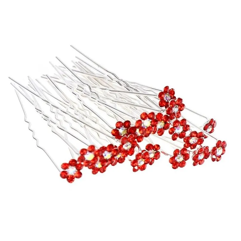 40pcsLot Women Rhinestone U Shape Hairpins For Bridal Wedding Accessories Flower Crystal Hair Pins Clip Bridesmaid Jewelry8856915