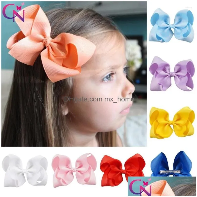 Hair Accessories Cn 100Pcs/Lot 5 Colorf Solid Ribbon Bow With Clips For Girls Kids Hairpins 40 Colors Drop Delivery Baby Maternity Dh054