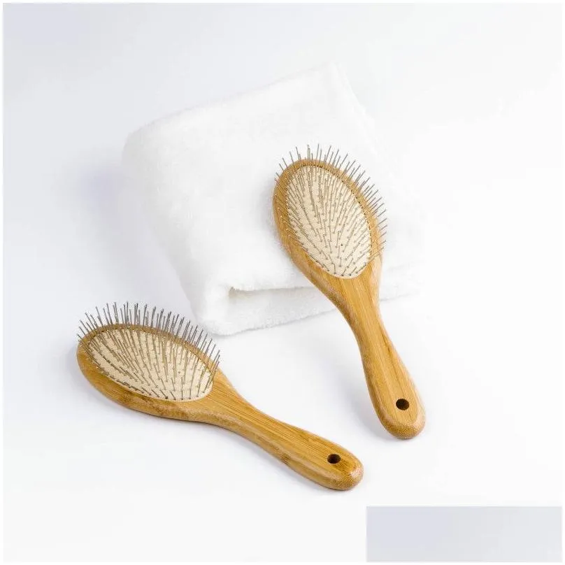 Hair Brushes Wooden Steel Needle Brush Pin brush Scalp Massage Improve Health Wood Paddle Detangling Comb 2211045985446