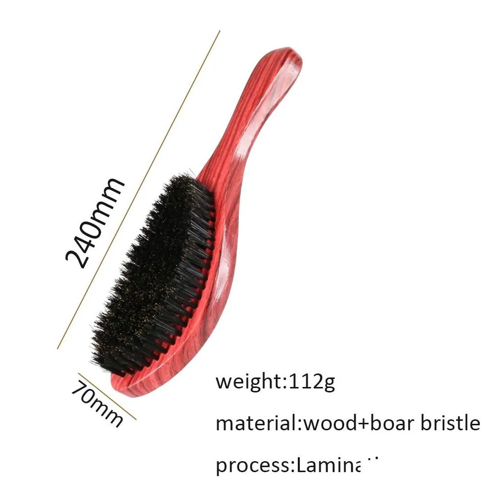 Hair Brushes DREWTI Wave Brush Hard Boar Bristle Wooden Head Curved Palm Combs 360 Man dressing styling Tools For Afro 2211053536699