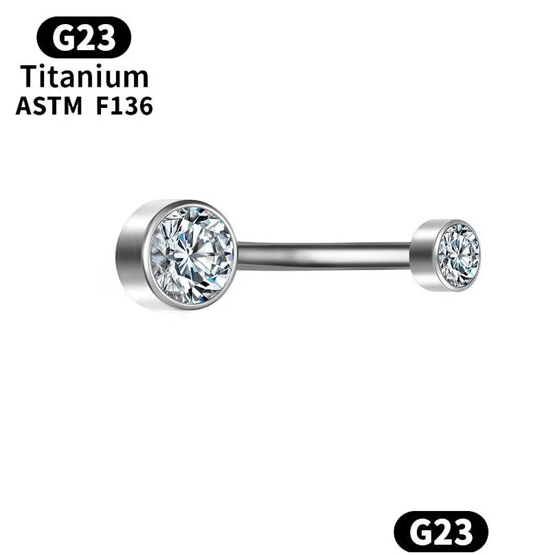 G23 Titanium Navel Piercing Cartilage Clicker Helix Zircon Septum Belly Button Hinge Segment Ring Sexy Body Jewelry Labret Women