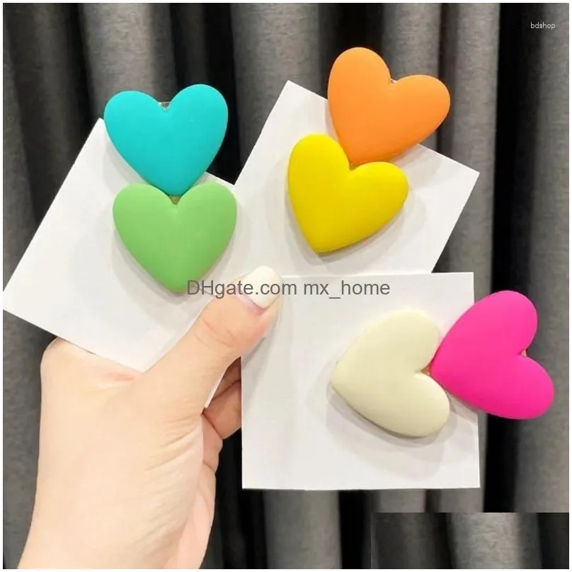 Hair Accessories Heart Tip Flower Hairpin Candy Colors Cartoon Large Small Barrette For Women Girl Child Headwear Drop Delivery Baby Dho5V