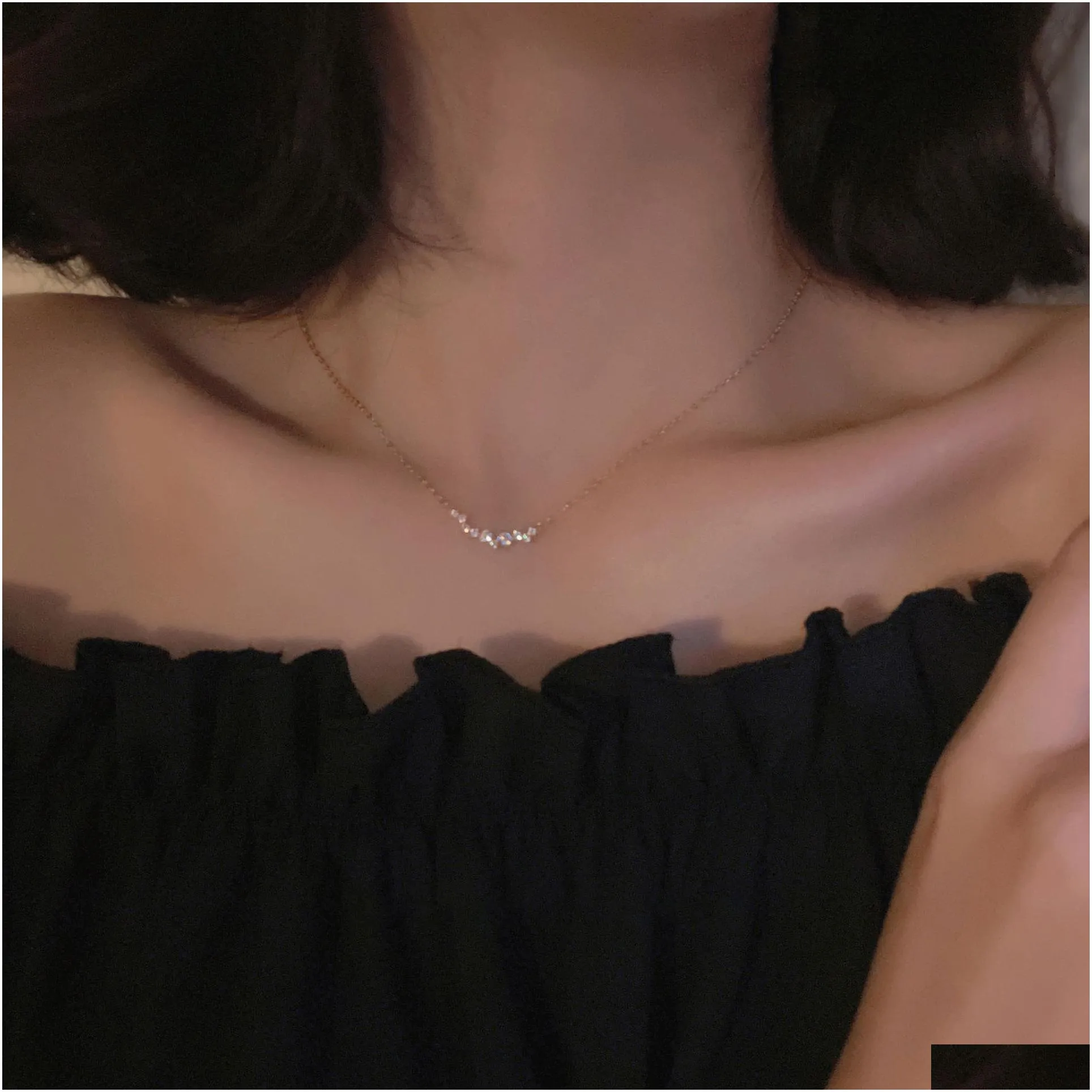 Pendant Necklaces Bridesmaid Jewelry Gifts Dainty Zirconia Diamond Snow Necklace 14K Gold Plated 925 Sier Drop Delivery Pendants Dhbus