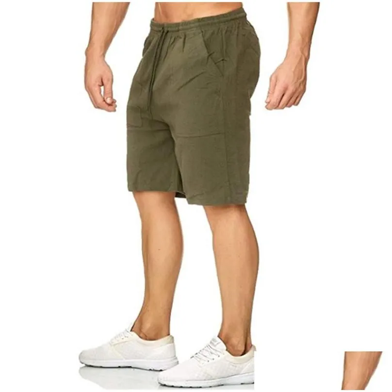 Men`S Shorts Mens Casual Fashion Flax 2021 Summer Linen Solid Short Pants Male Sports Running Training Bermudas Oversiszed 3Xl Drop D Dhoim
