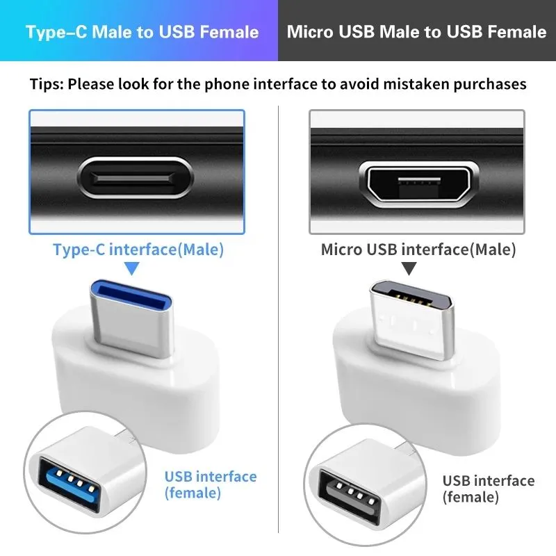 USB C to OTG Adapter Type-C to USB-Female Converter for MacBook Pro,iPad Air 4 4th 5 5th Mini 6 6th Generation,Microsoft Surface Go,Samsung Galaxy S20 S21 S22,Tab S7