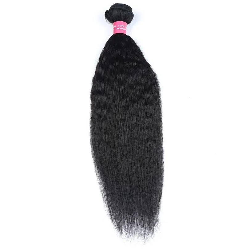 8A Peruvian Kinky Straight Virgin Human Hair Weave 100 Unprocessed Peruvian Virgin Hair 3 Bundles Deal Remy Hair Weft4300940