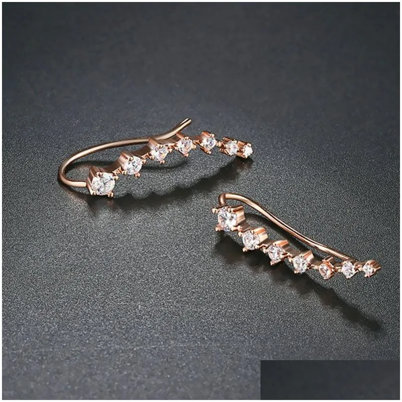 Ear Cuff 2022 Super Shiny Zircon Sier Gold Hook Clip Earrings For Women Jewelry Wholesale Gift Ears Row Drop Delivery Dhbmk