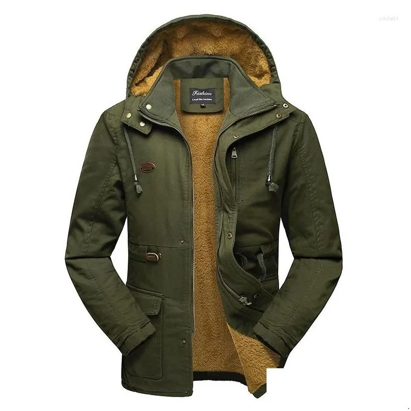 Men`S Down & Parkas Mens Jackets Washed Cotton Winter Jacket Men Casual Hooded Warm Parka Coat Windproof Military Drop Delivery Appare Dhukb