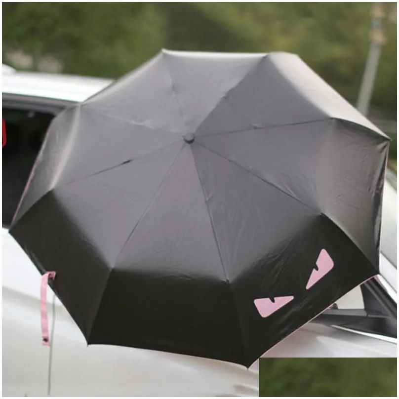 Umbrellas Little Devil Umbrella Black Coating Uv Protection Windproof Sunsn Four Folding Sunny Rainy Dbc Dh1374 Drop Delivery Home G