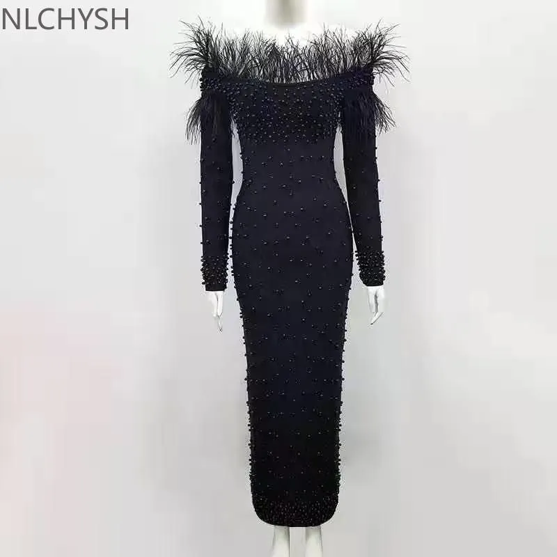 Casual Dresses 2021 Floor-length Evening Gown Women Lace Up Dress Elegant Solid Slim Club Birthday Shinny