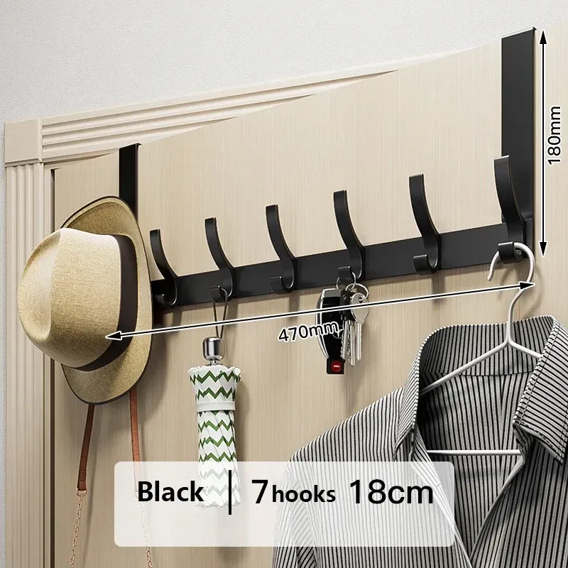 Rails Hooks Over The Door 5 Hooks Home Bathroom Organizer Rack Clothes Coat Hat Towel Hanger Bathroom Kitchen Accessories
