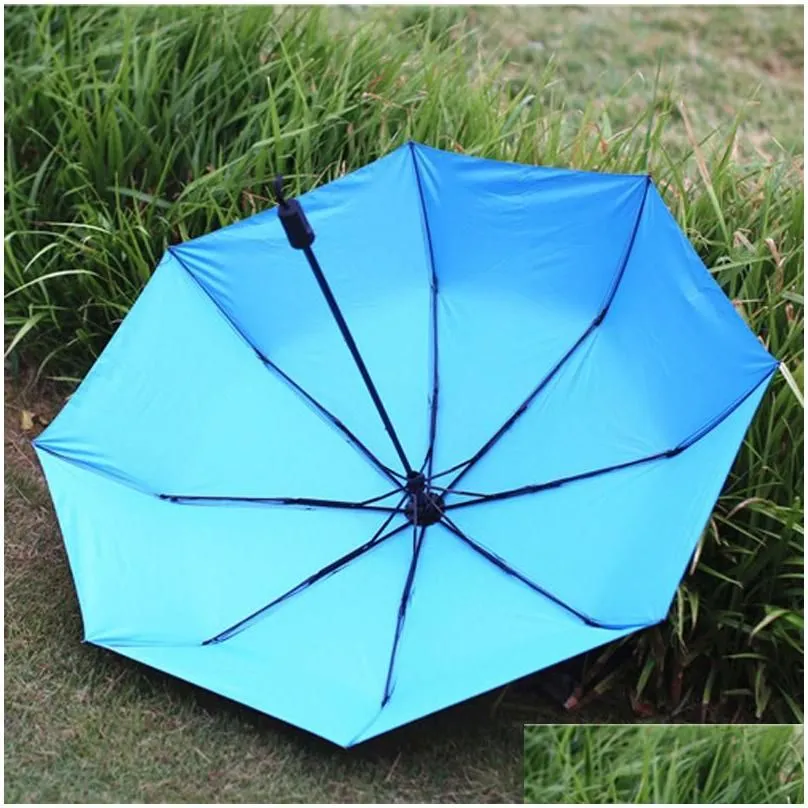 Umbrellas Little Devil Umbrella Black Coating Uv Protection Windproof Sunsn Four Folding Sunny Rainy Dbc Dh1374 Drop Delivery Home G