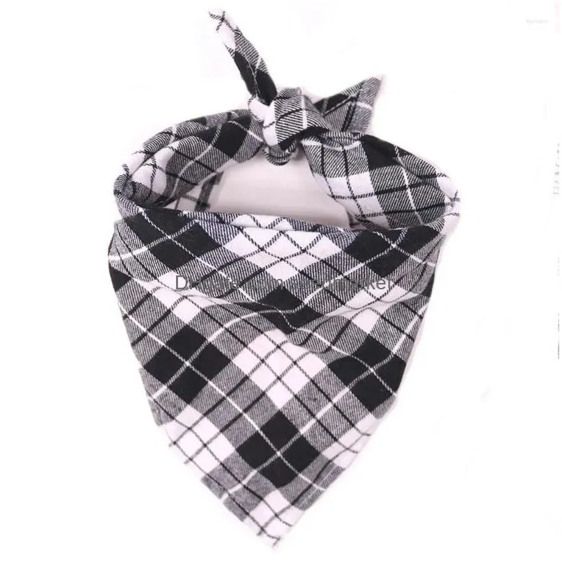 dog apparel classic red black plaid pet bandana cat puppy kerchief accessories neckerchief scarf saliva towel