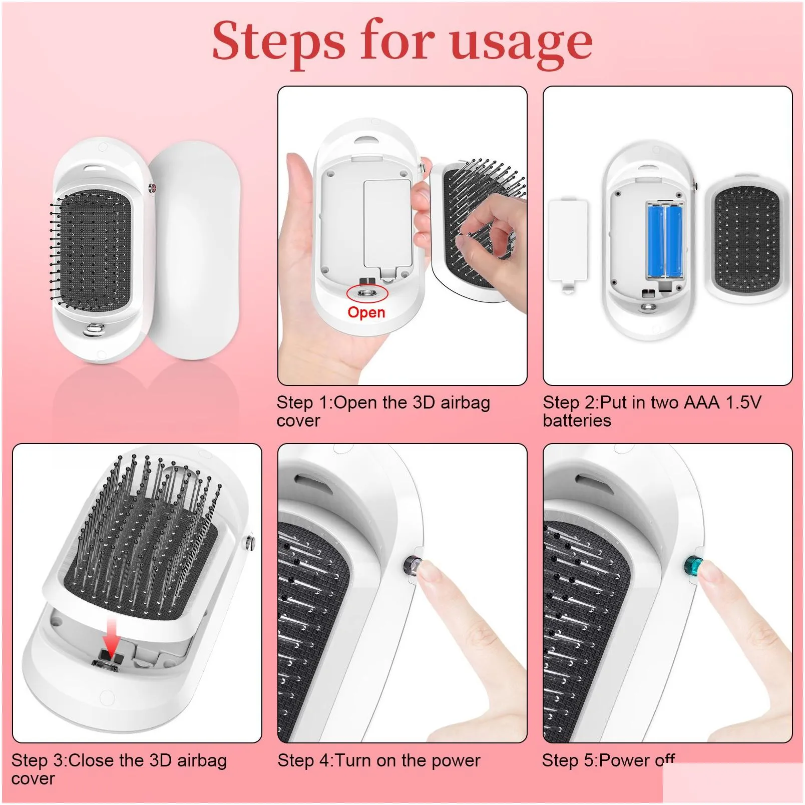 Hair Brushes Scalp Massage Comb Anti Frizz ionic Electric Negative Ions Portable Smooth Magic s 2211052704077