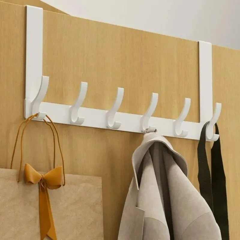 Rails Hooks Over The Door 5 Hooks Home Bathroom Organizer Rack Clothes Coat Hat Towel Hanger Bathroom Kitchen Accessories