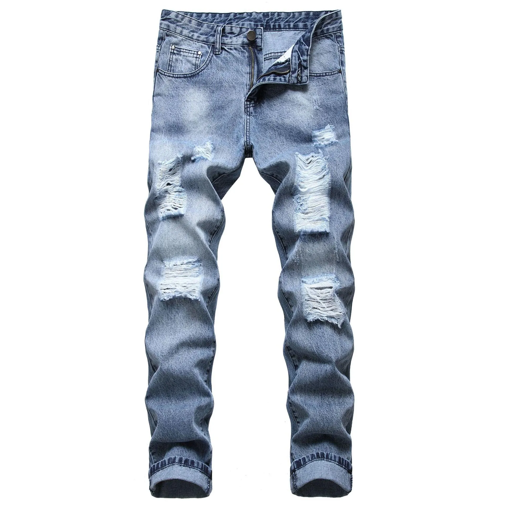 Men`S Jeans Mens Ripped Died Destroyed Slim Fit Straight Leg Denim Fashion Streetwear Men Size 40 Drop Delivery Apparel Clothing Dhzyt