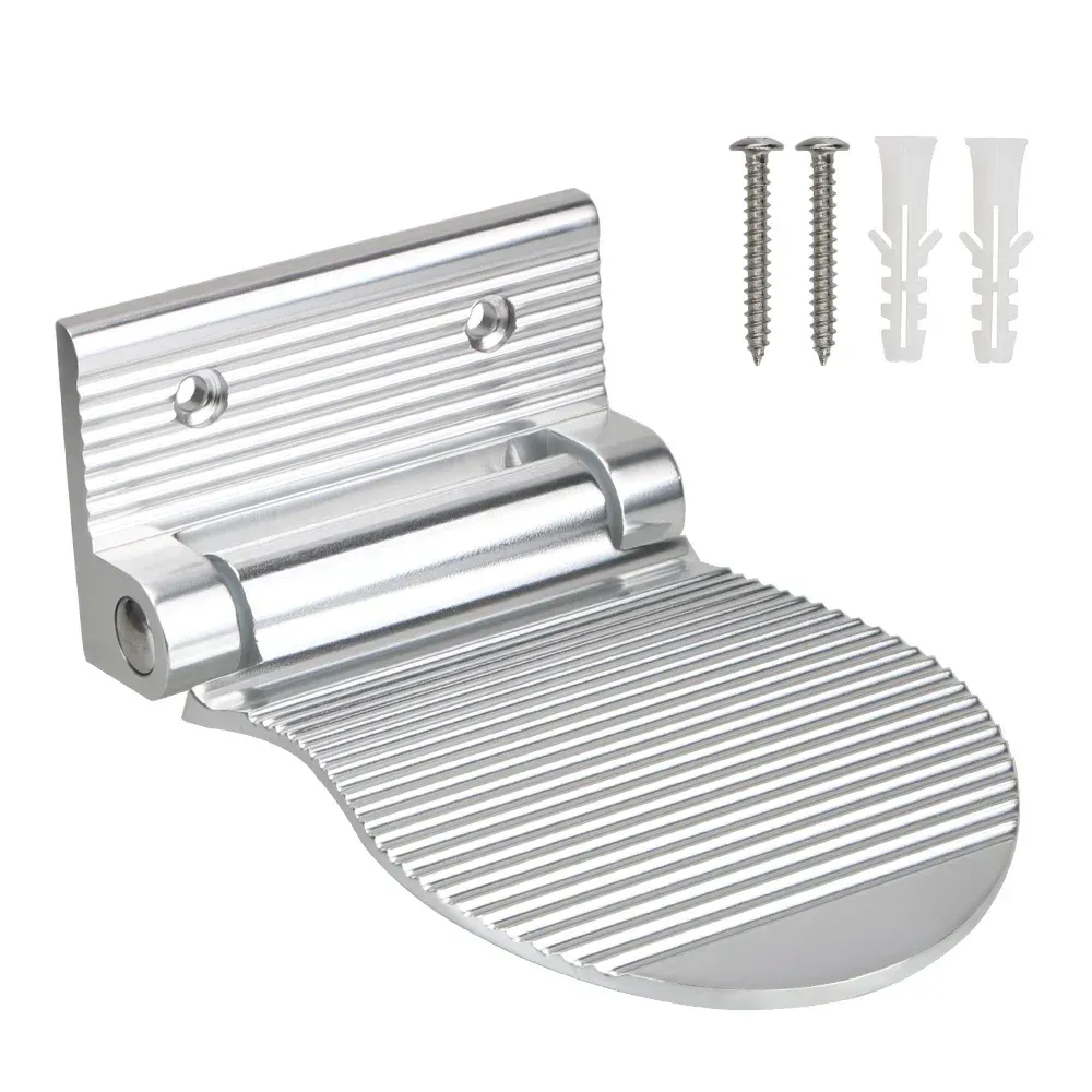 Mats Bathroom Footrest Shower Foot Rest Pedestal Pedal Wall Mounted Black/silver Aluminium Alloy Shower Footstool Antislip