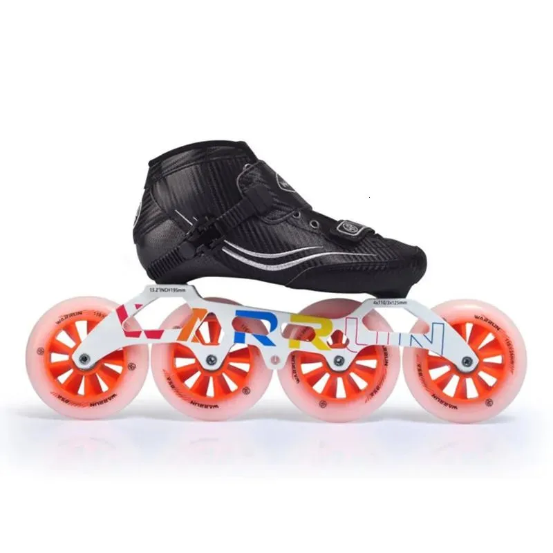 Inline Roller Skates 4X90Mm Sepatu Roda Sebaris Anakanak Kets 3 4 Anak Lakilaki Perempuan Skating Olahraga Serat Karbon Luar Ruangan
