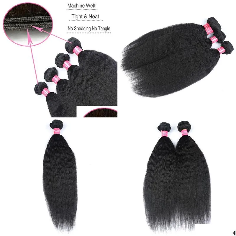 8A Peruvian Kinky Straight Virgin Human Hair Weave 100 Unprocessed Peruvian Virgin Hair 3 Bundles Deal Remy Hair Weft4300940