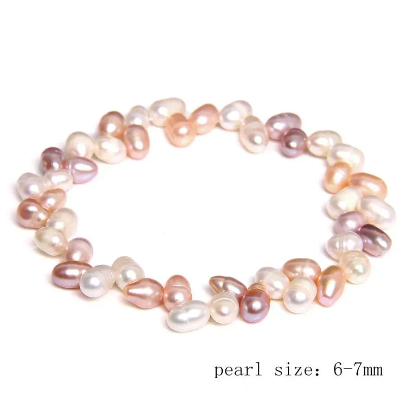 Strand Natural Freshwater Pearl Bracelets For Women Charm Elegant Handmade Baroque Bracelet Jewelry Wedding Wholesale