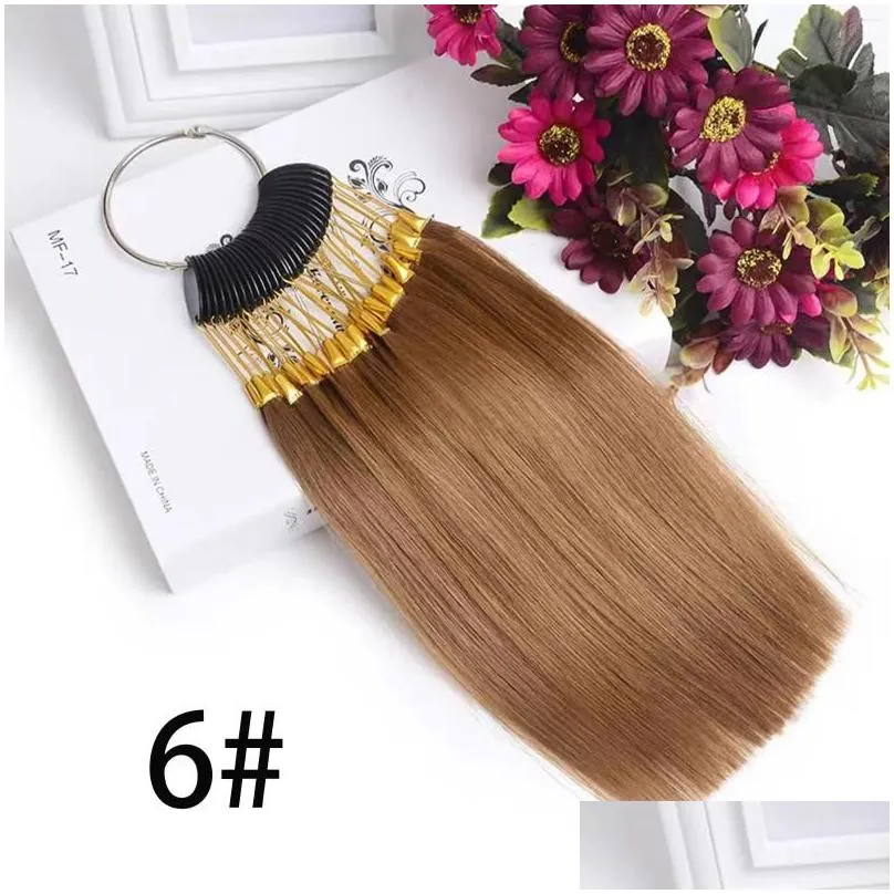 Stand Human Hair Swatch Rings Dye Colors Salon Wig Accessories For Hairdressers Color Ring Extension