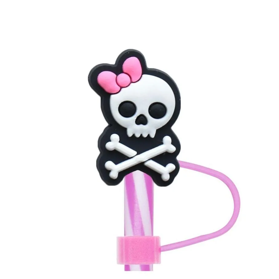 halloween straw cap 10mm party pvc protective case universal straw dust plug decorative straw