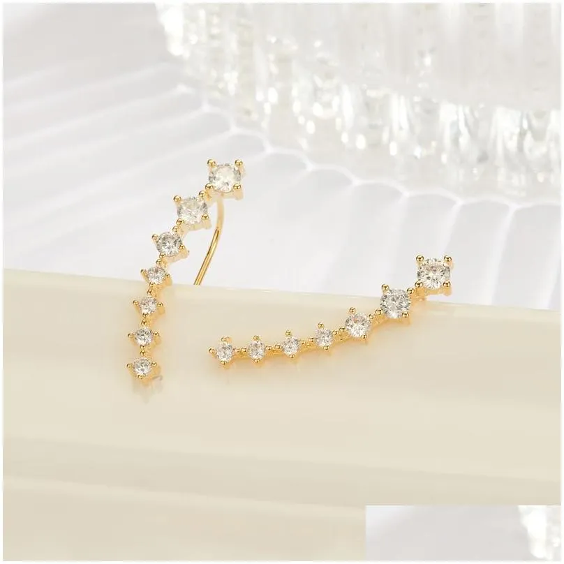 Ear Cuff 2022 Super Shiny Zircon Sier Gold Hook Clip Earrings For Women Jewelry Wholesale Gift Ears Row Drop Delivery Dhbmk