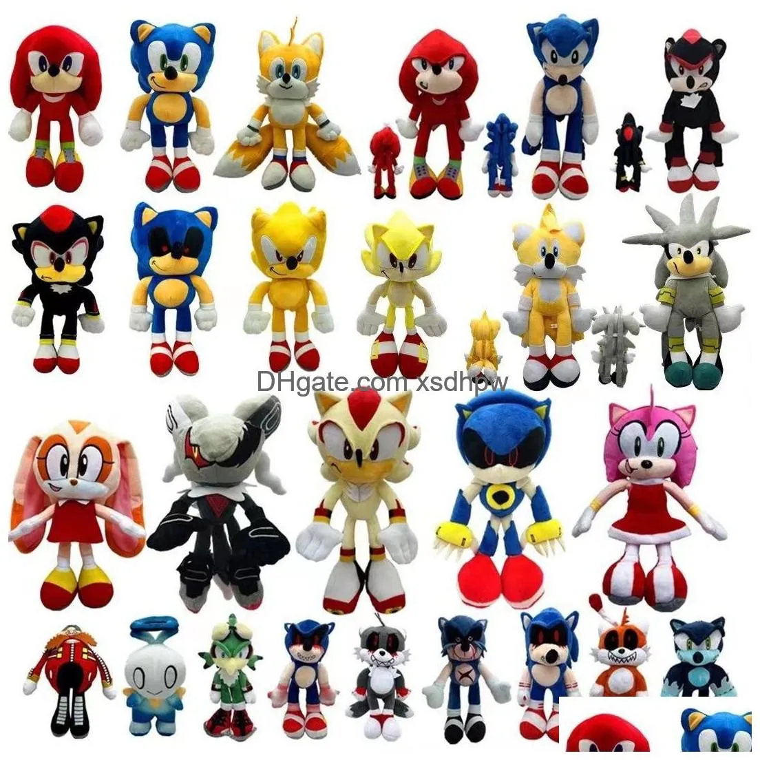 wholesale anime 25-45cm sonic hedgehog plush toy childrens play companion cute backpack holiday gift