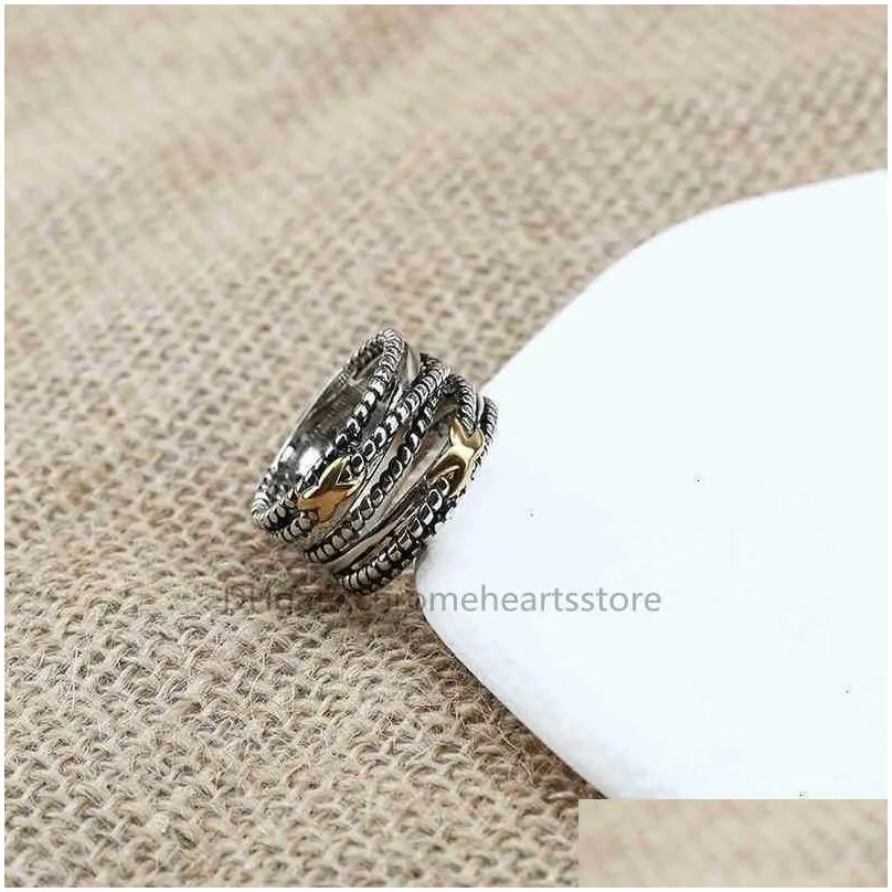 Vintage Rings Twisted Women Braided Designer Men Fashion Jewelry for Cross Classic Copper Ring Wire X Engagement Anniversary Gift