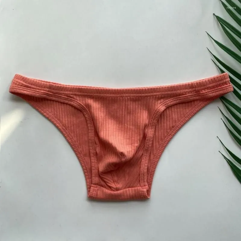 Underpants Men Briefs Low Waist Solid Color Breathable Elastic Comfortable Anti-septic U Convex Slim Fit Inner Wear Garment