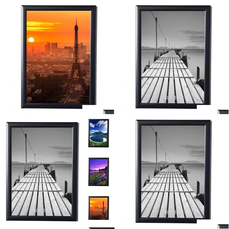 frame 21x29.7 cm black simulation wood table wall p o frame hardboard back with glass for a4 p os picture certificates album decor