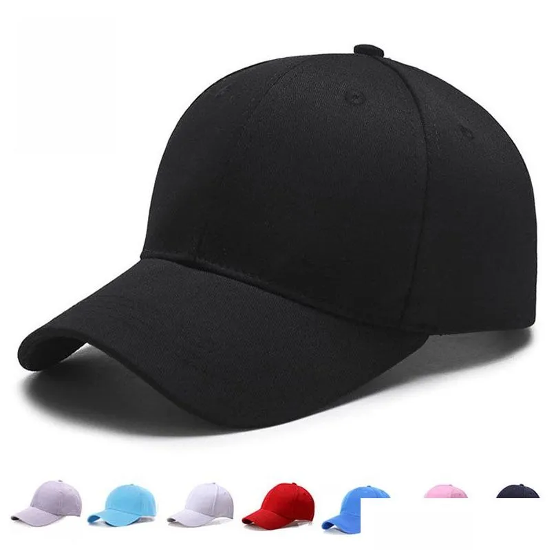 Ball Caps Brand New Men Women Plain Curved Sun Visor Baseball Cap Hat Solid Color Adjustable Snapback Golf Hip-Hop Drop Delivery Fashi Dh0Kw