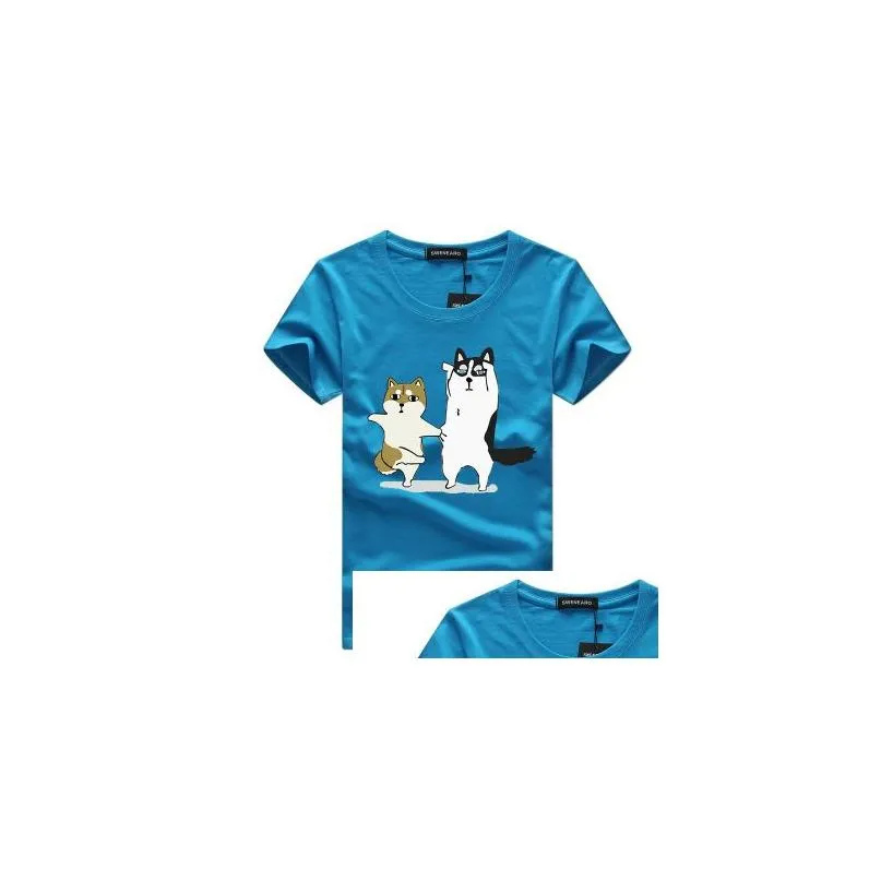 Men`S T-Shirts Men Casual Summer T Shirt Mens Cartoon Animal Printed Shirts Crew Neck Short Sleeved Top Clothing Drop Delivery Apparel Dhlrc