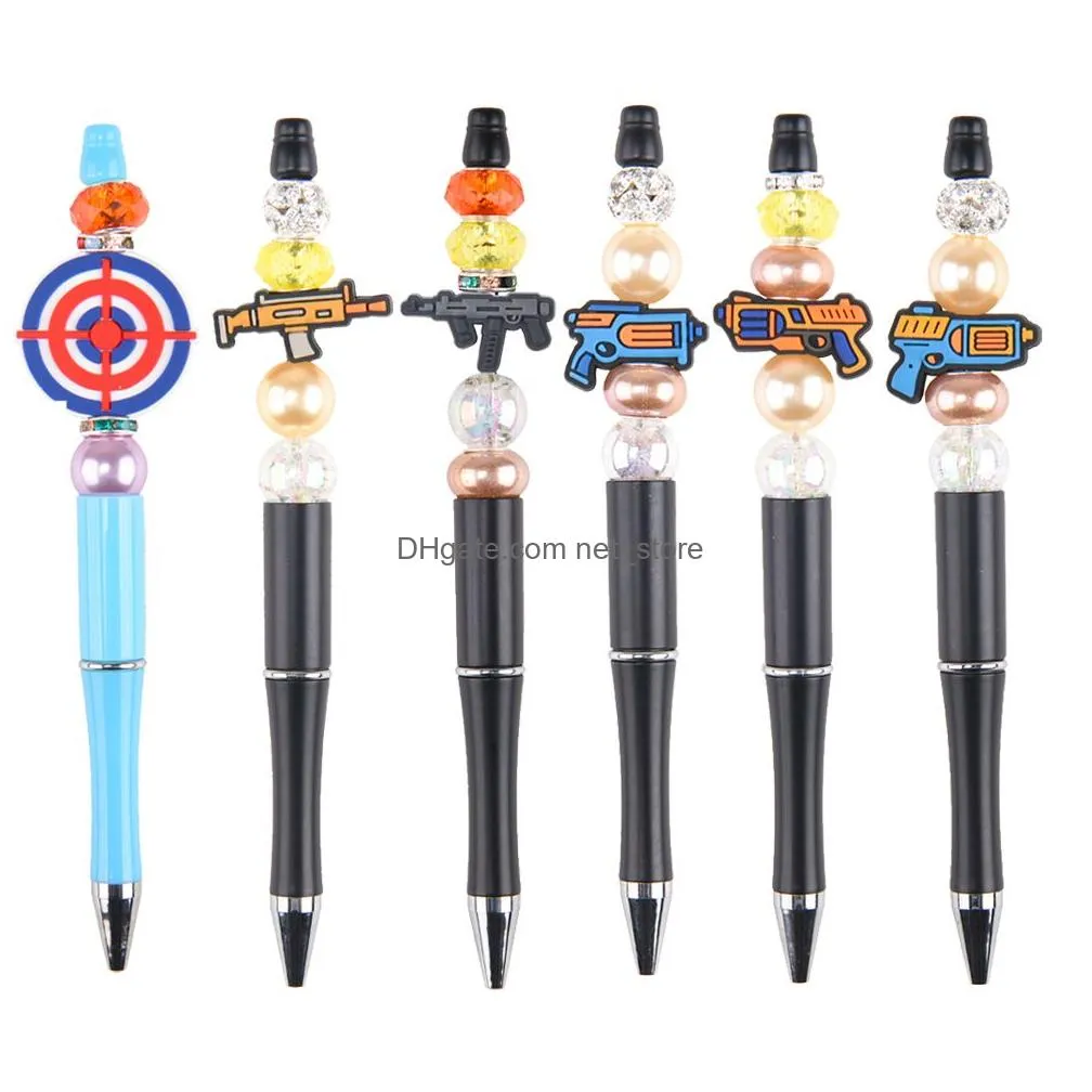 wholesale custom pvc pen charms ballpoint pen colorful cute decoration students pen accessories for school