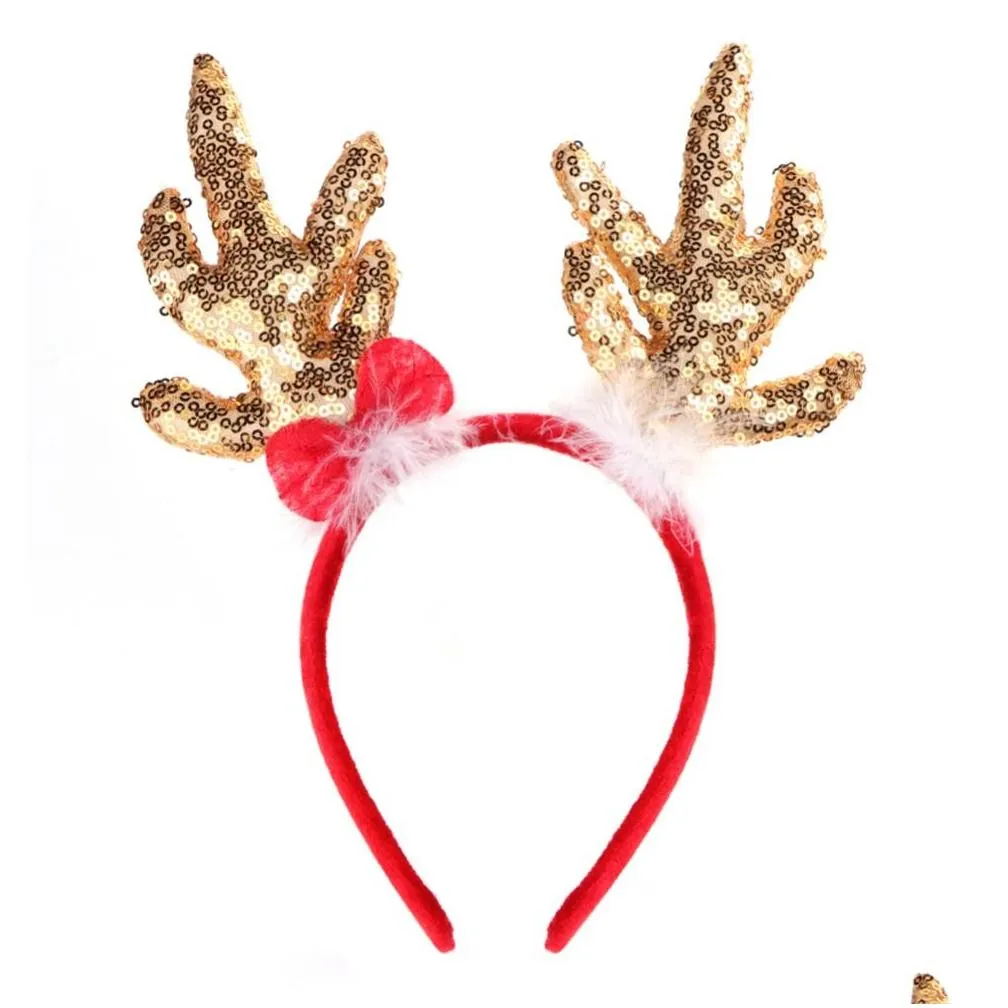 Christmas Decorations Reindeer Headbands Deer Horns Head Adornment On The Hair Accessories New Year Drop Delivery Home Garden Festive Dhn8T