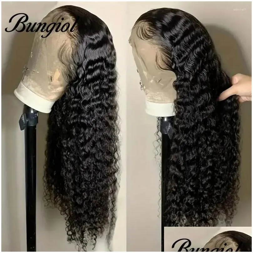 13x4 Water Wave Lace Frontal Human Hair Wigs For Women Brazilian Curly Front On Sales Clerance 180% Denstiy