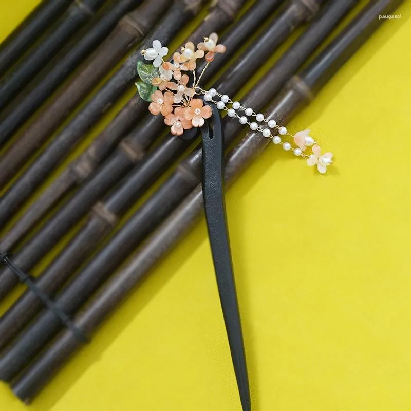 Hair Clips Headwear Exquisite Beaded Hairpin Bamboo With Ancient Style Accessories