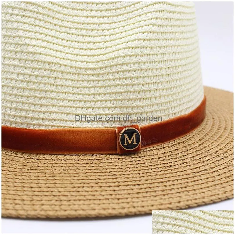 Stingy Brim Hats Summer Casual Sun For Men Women Fashion Letter M Jazz St Beach Shade Panama Hat Wholesale And Retail Drop D Dhgarden Dhgg7