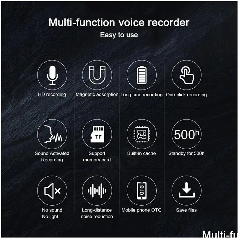 Digital Voice Recorder Mini voice activated recorder 500 hours digital recording device professional sound dictaphone audio micro record portable small