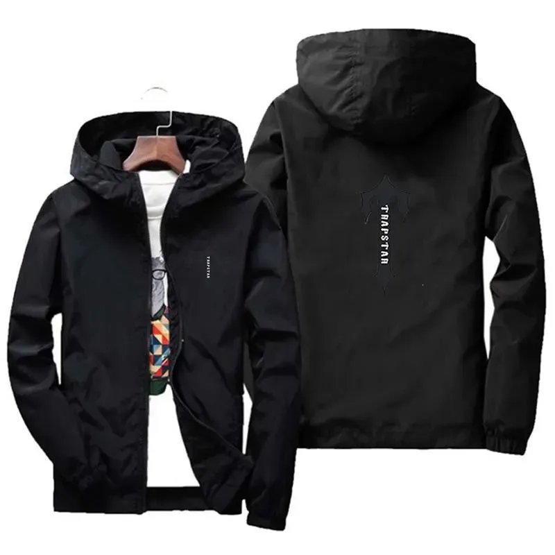 Men`s Jackets Brand Print Men`s Waterproof Windbreaker Jacket Zip Coat Hoodie Quick Dry Sports Jaqueta Masculina Hao Jack