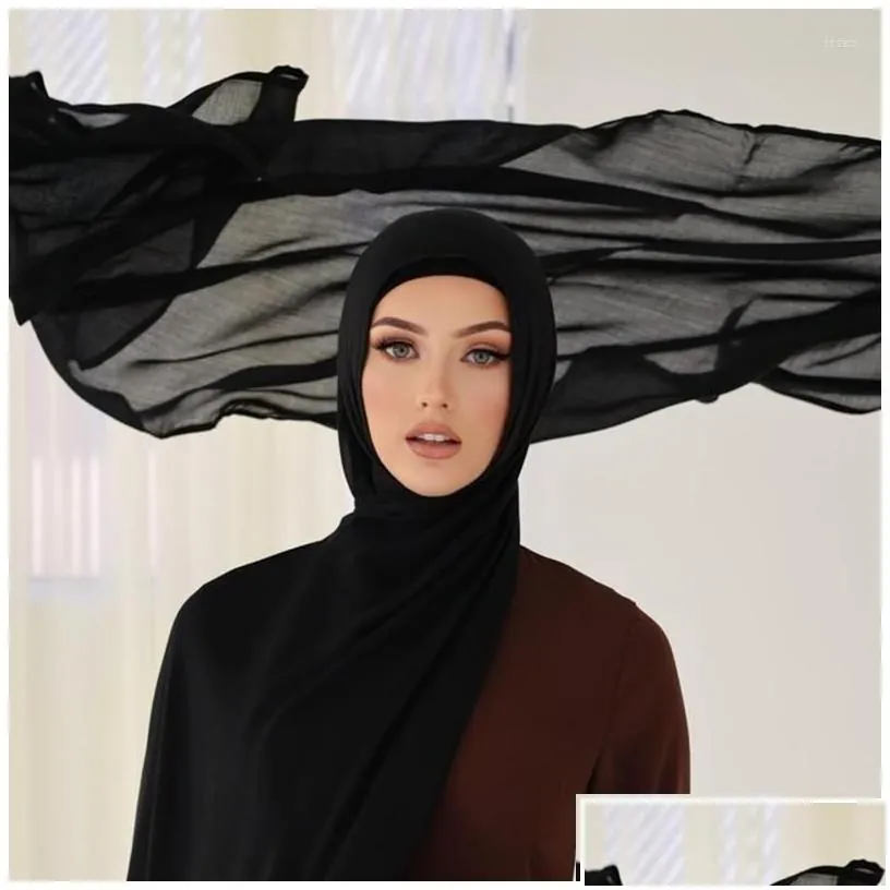 Scarves Scarves Plain Modal Hijabs Muslim Soft Viscose Voile Scarfs Fashion Women Shawls For Lady Drop Delivery Fashion Accessories Ha