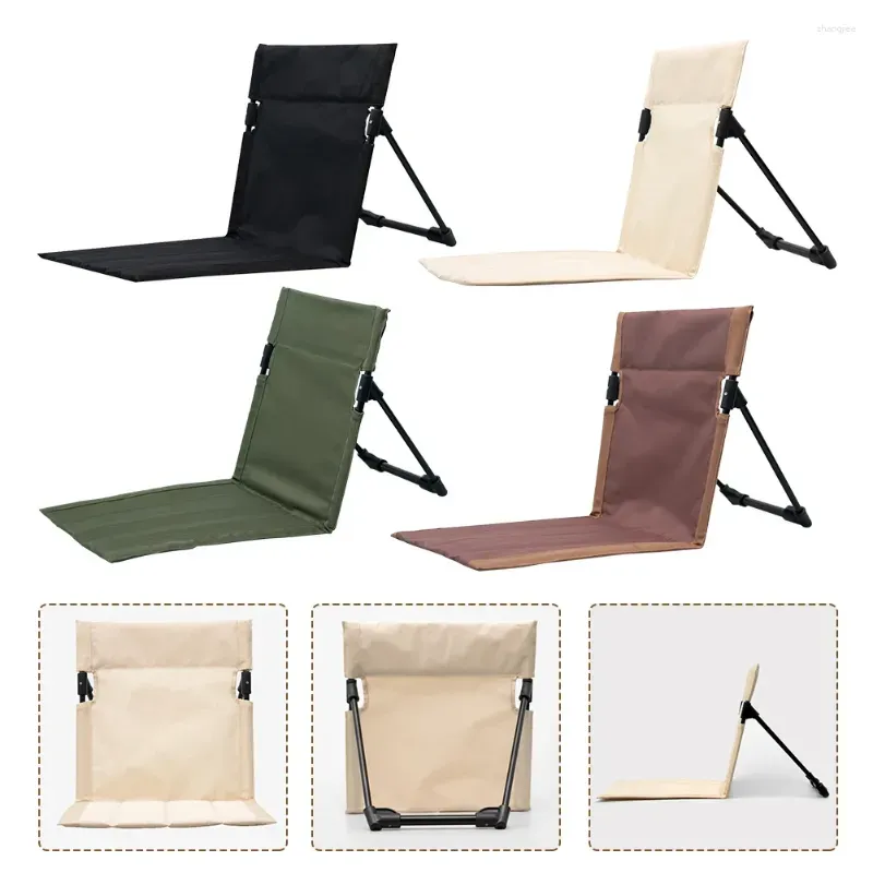 Camp Furniture Backrest Cushion Chair With Carry Bag Folding Back Beach Oxford Cloth Floor Lounger For Outdoor Picnic Barbecue