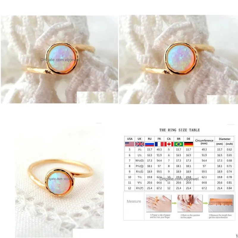 Cluster Rings Milangirl Simple White Opal Inlaid Interlaced Ring Exquisite Jewelry Wedding Drop Delivery Dhacp