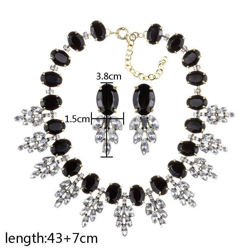 Earrings & Necklace Isang Selling Womens Fashion Acrylic Statement Bridal Jewelry Mticolor Diamond Necklaces Earring Set Drop Deliver Dhi6Z