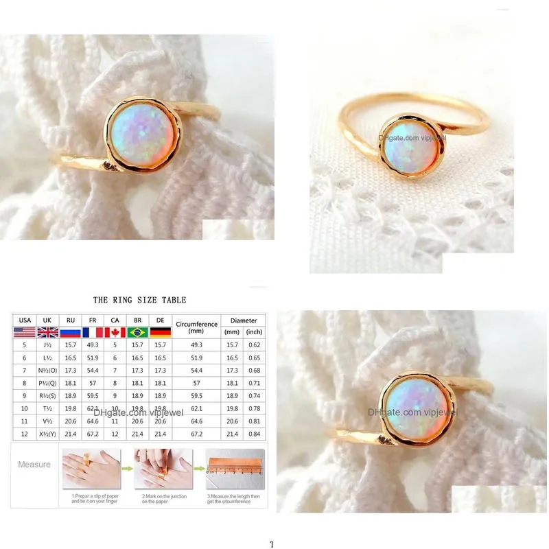 Cluster Rings Milangirl Simple White Opal Inlaid Interlaced Ring Exquisite Jewelry Wedding Drop Delivery Dhacp