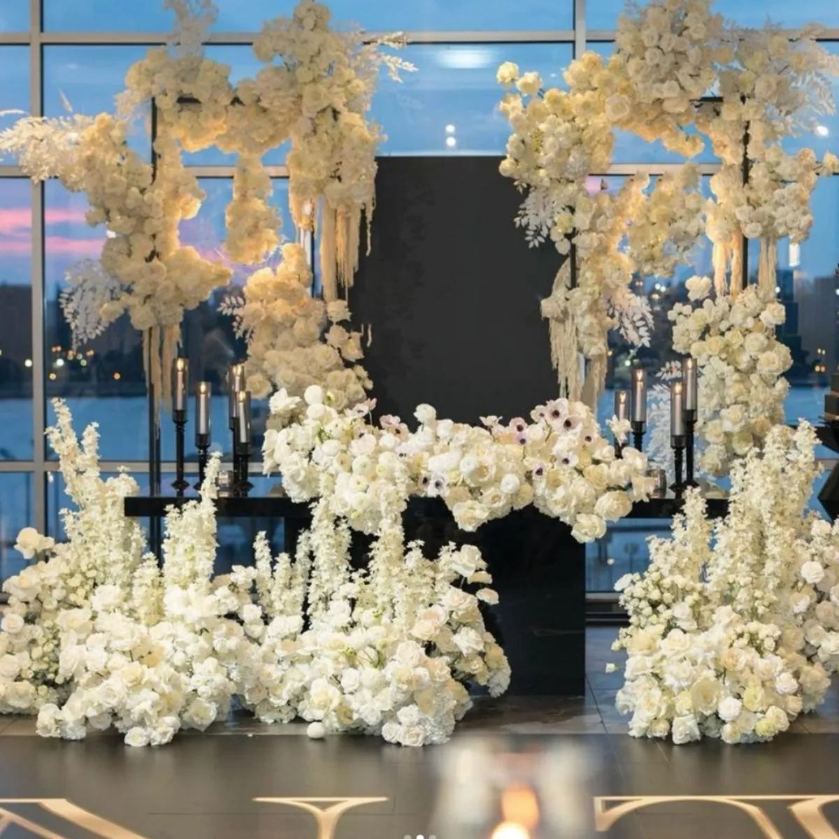 Wedding Decoration Flower Stand Backdrop black Stainless Steel Frame Wedding Metal Arch Backdrop Stand 781