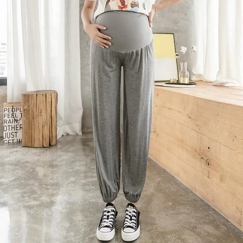 Maternity Bottoms Plus Size Spring Loose Soft Trousers Fashion Breathable Pregnancy Pants Belly Lift Comfortable Ankle-Length Leggings