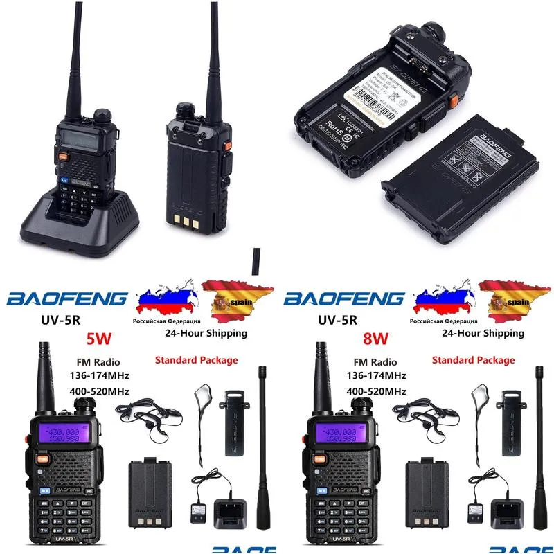 Radio Baofeng Uv5r Radio Uv5r 5w Walkie Talkie Uv 5r 8w Ham Radio Fm Vhf Uhf with Earphone 1800mah Battery